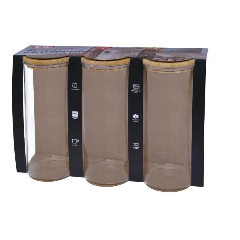 Testa 3pcs. Food Canister 1500 ml. With Bamboo Lid